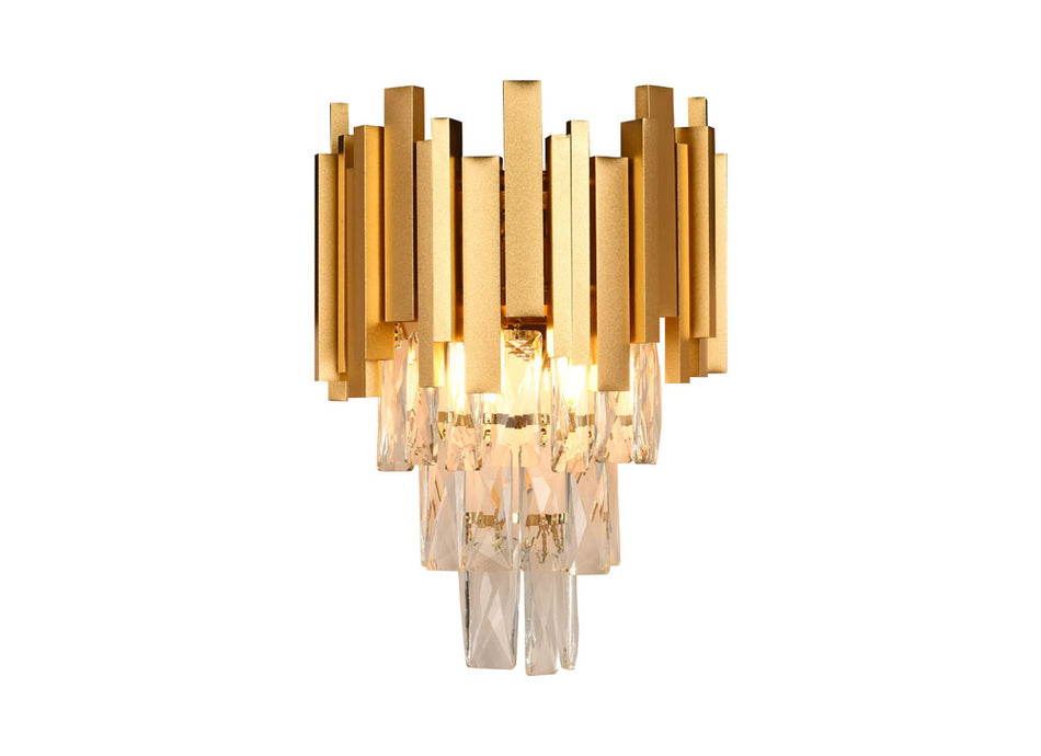 Aplică decorativă cristal 2xE14 max 40W IP20 auriu, Erste