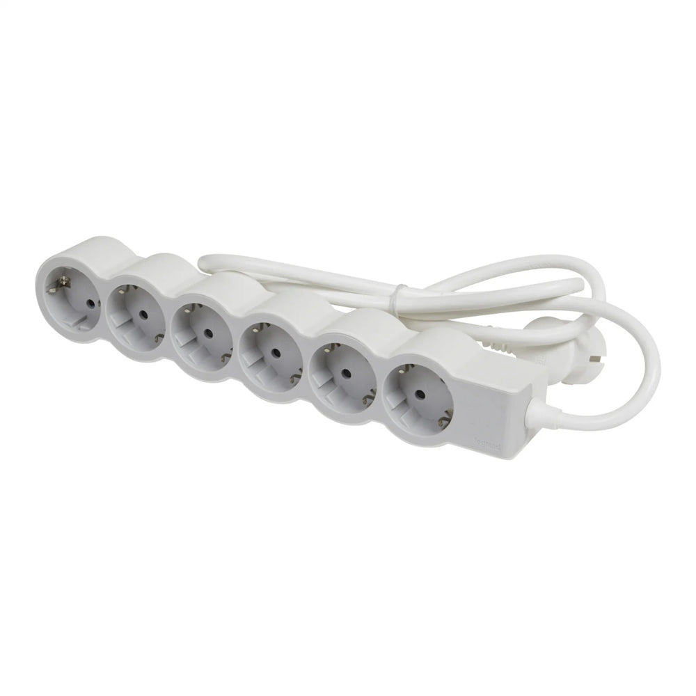 Prelungitor 6 prize Schuko 3x1,5mm² 1,5m alb-gri, Legrand