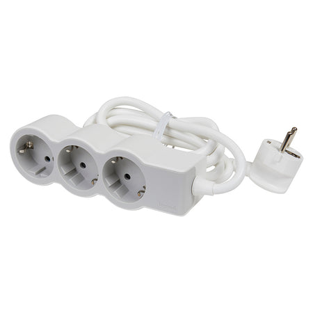 Prelungitor 3 prize Schuko, cablu 3x1,5mm², 1,5m, alb-gri, Legrand