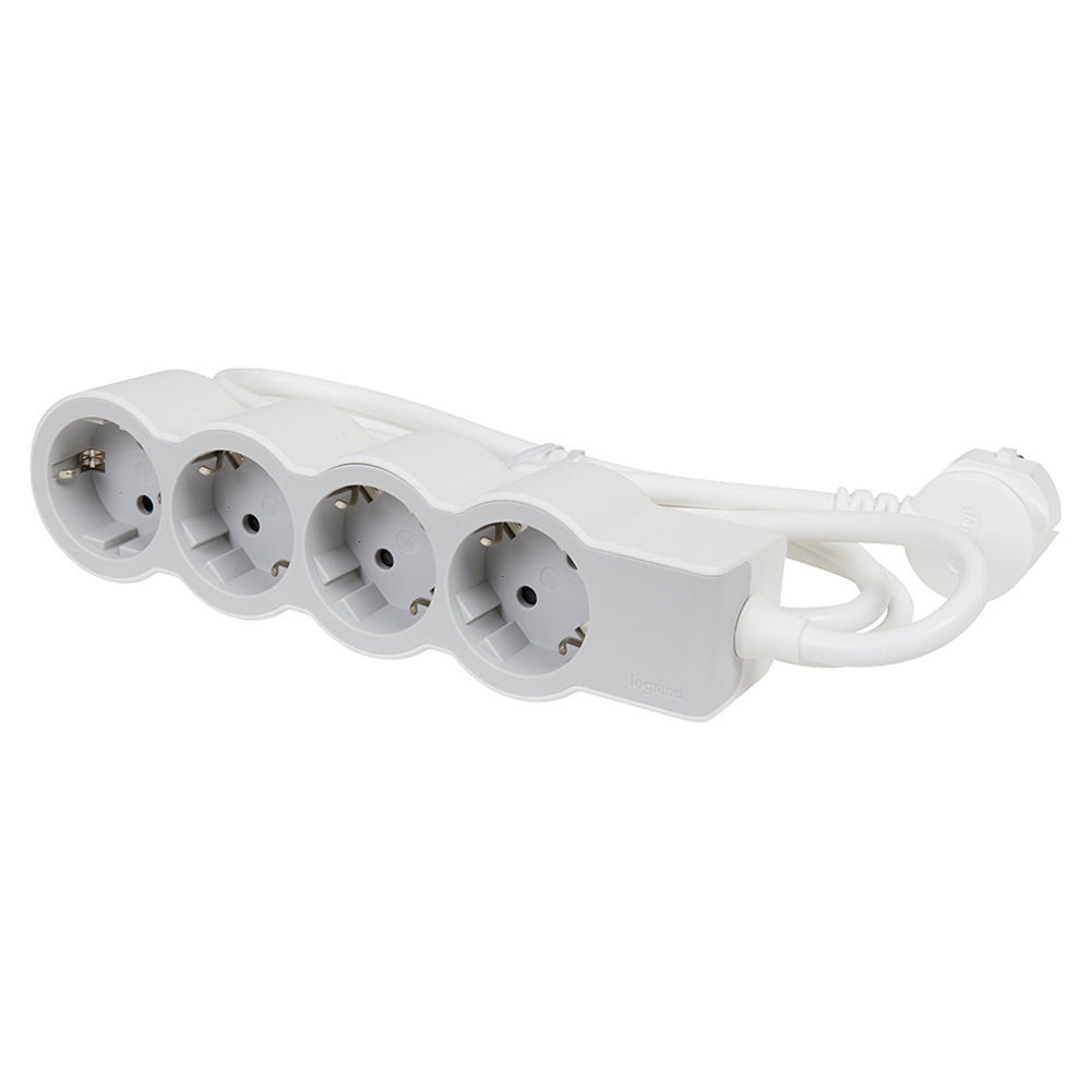 Prelungitor 4 prize Schuko 3x1,5mm² 1,5m Alb/Gri, Legrand