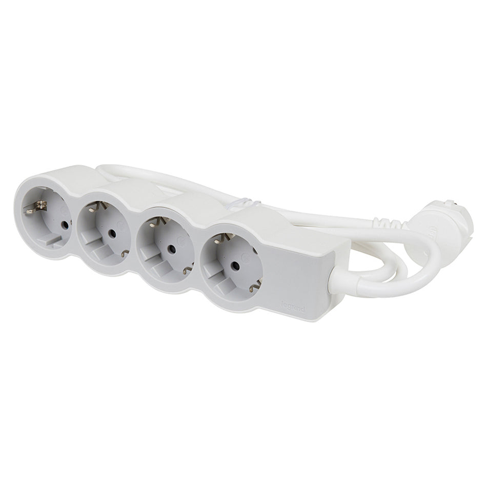 Prelungitor 4 prize Schuko 3x1,5mm² 1,5m Alb/Gri, Legrand