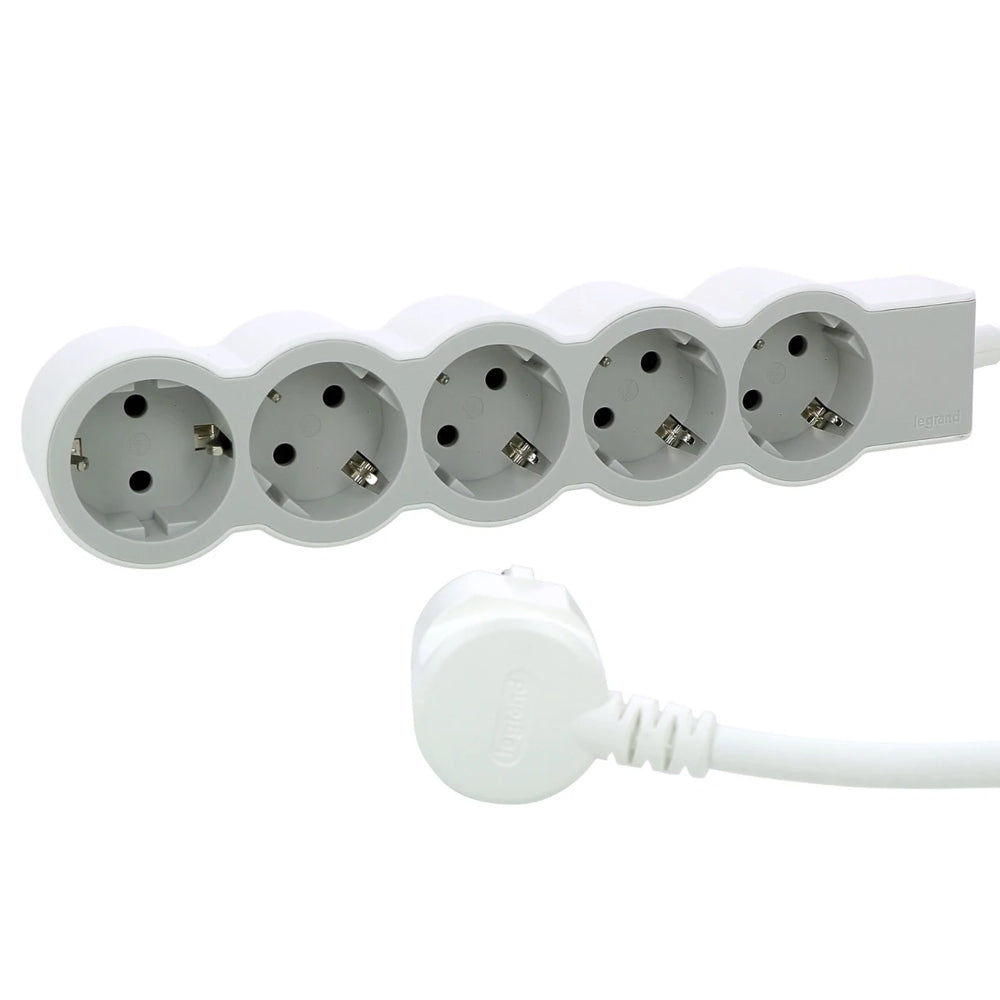 Prelungitor 5 prize Schuko 3x1,5mm² 3m alb-gri, Legrand