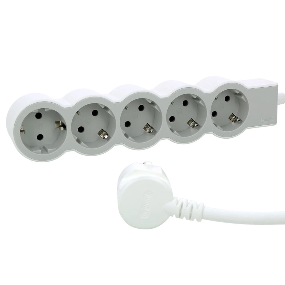 Prelungitor 5 prize Schuko 3x1,5mm² 3m alb-gri, Legrand