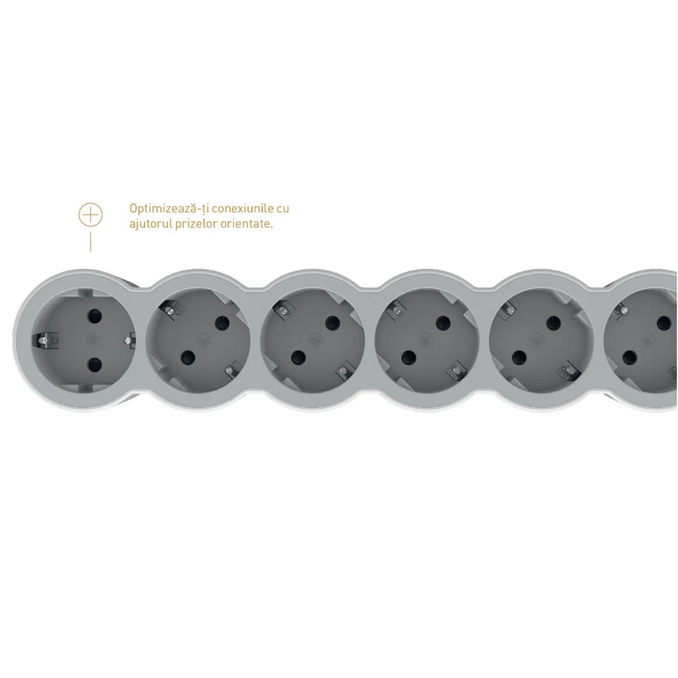 Prelungitor 5 prize 3m (3x1,5mm²) alb-gri, Legrand