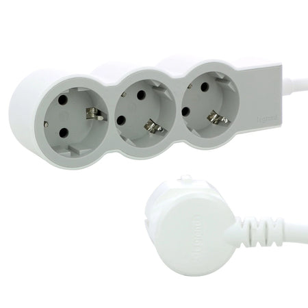 Prelungitor 3 prize Schuko, cablu 3x1,5mm², 5m, alb-gri, Legrand