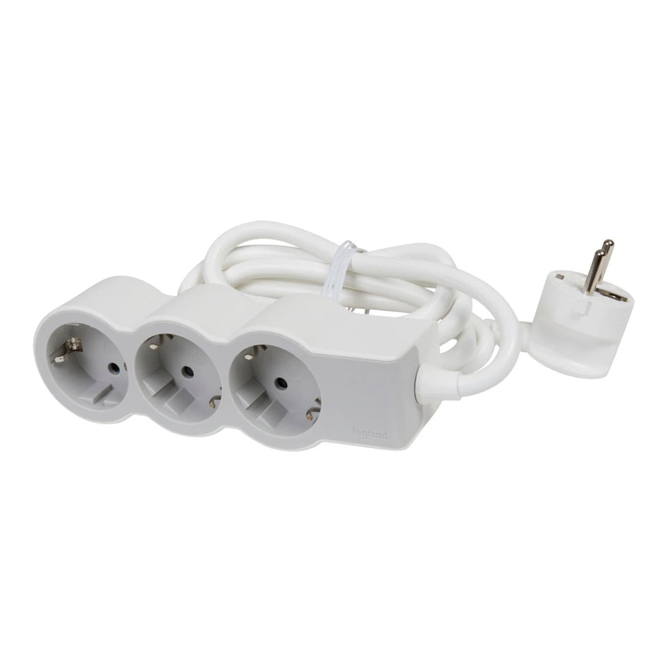 Prelungitor 3 prize 5m (3x1,5mm²) alb-gri, Legrand
