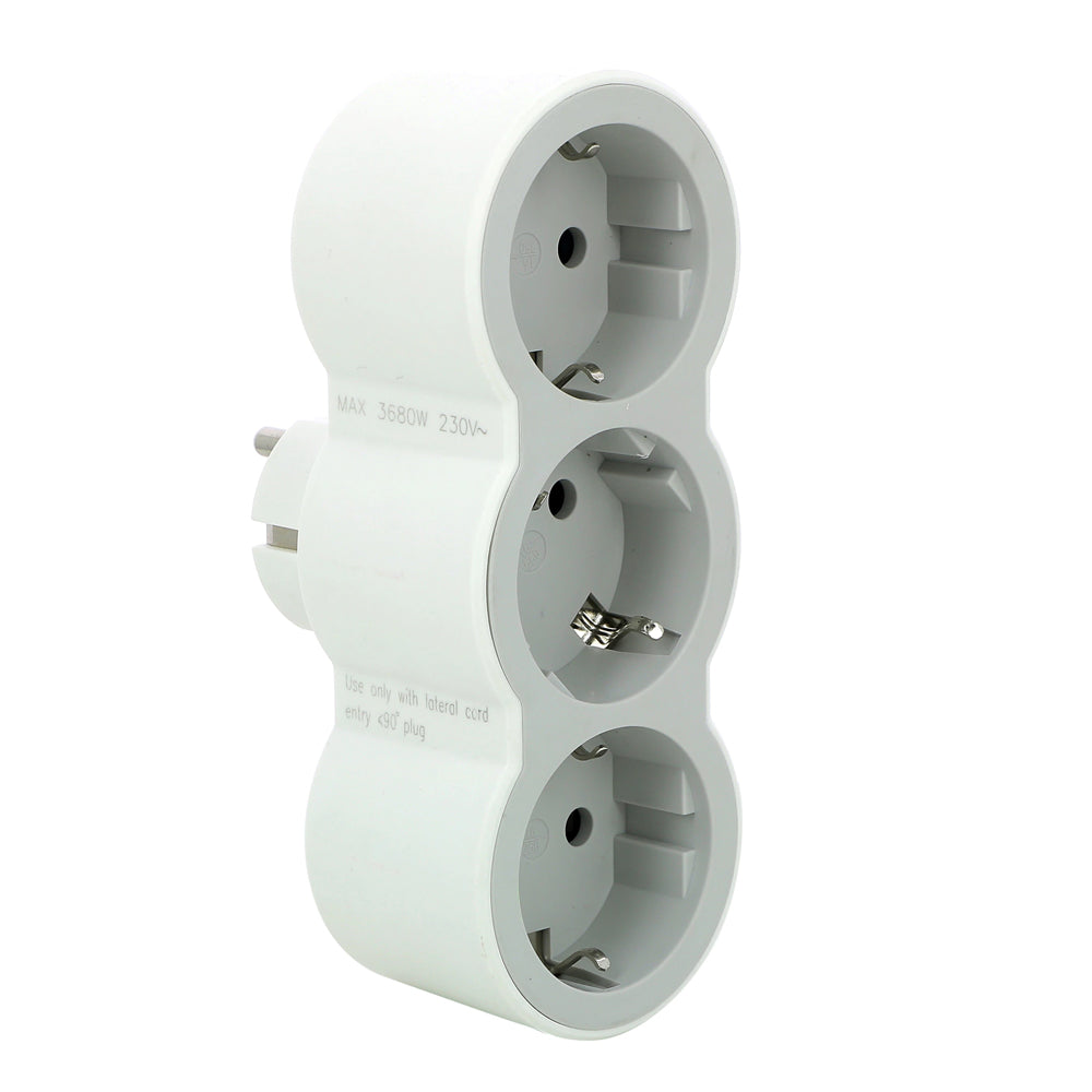 Adaptor 3 prize 16A alb-gri, Legrand