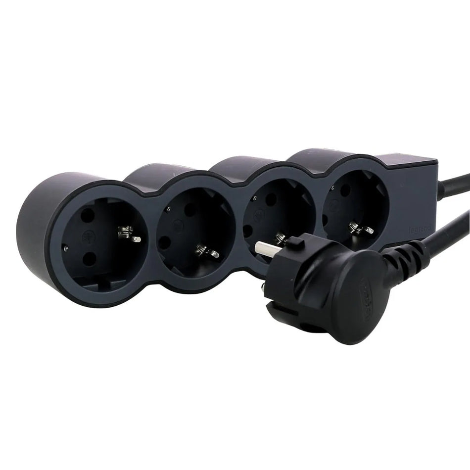 Prelungitor 4 prize Schuko 3x1,5mm² 3m negru, Legrand