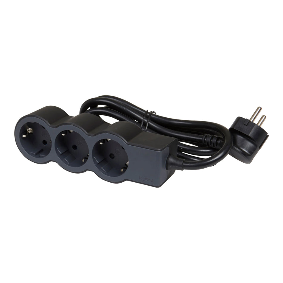 Prelungitor 3 prize  5m (3x1,5mm²)  negru, Legrand