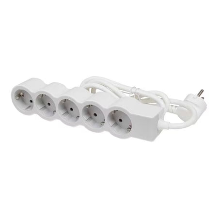 Prelungitor 5 prize Schuko, cablu 3x1,5mm², 5m, alb-gri, Legrand