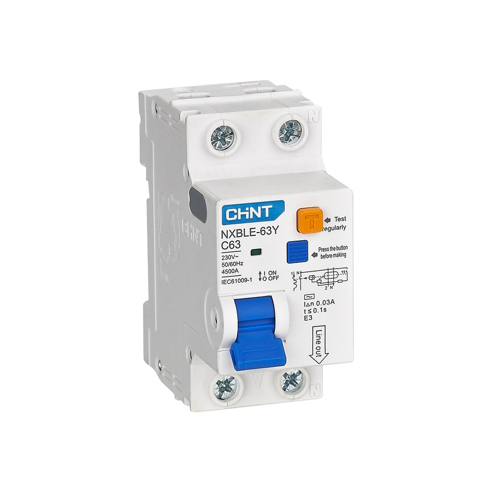 Întrerupător diferențial RCBO 40A 1P+N 30mA 6kA tip AC, Chint