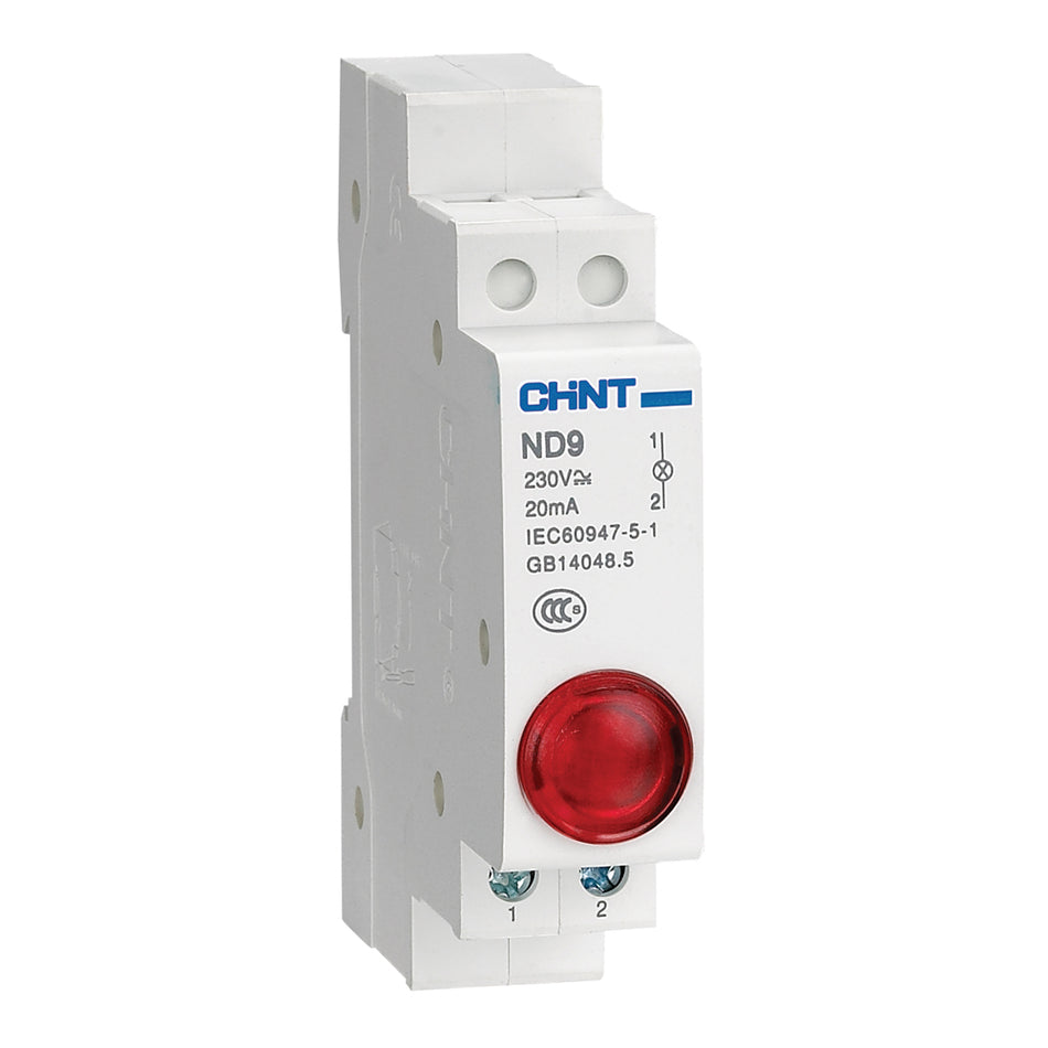 Lampă de semnalizare pe șină 230V AC/DC, roșu, Chint