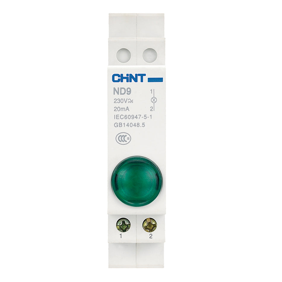 Lampă de semnalizare pe șină 230V AC/DC verde, Chint