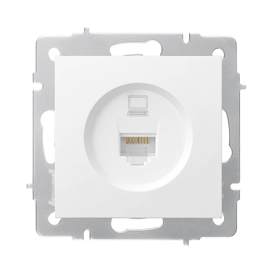 Priză date 1xRJ45 Cat6e alb, gama Vesna