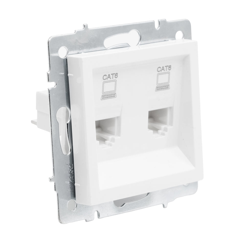 Priză date 2xRJ45 Cat6e alb, gama Vesna