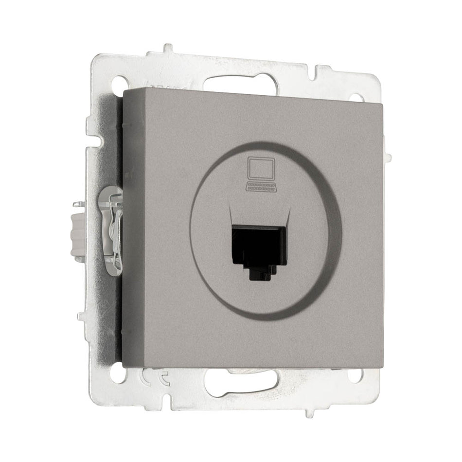 Priză date 1xRJ45 Cat6e gri deschis, gama Vesna