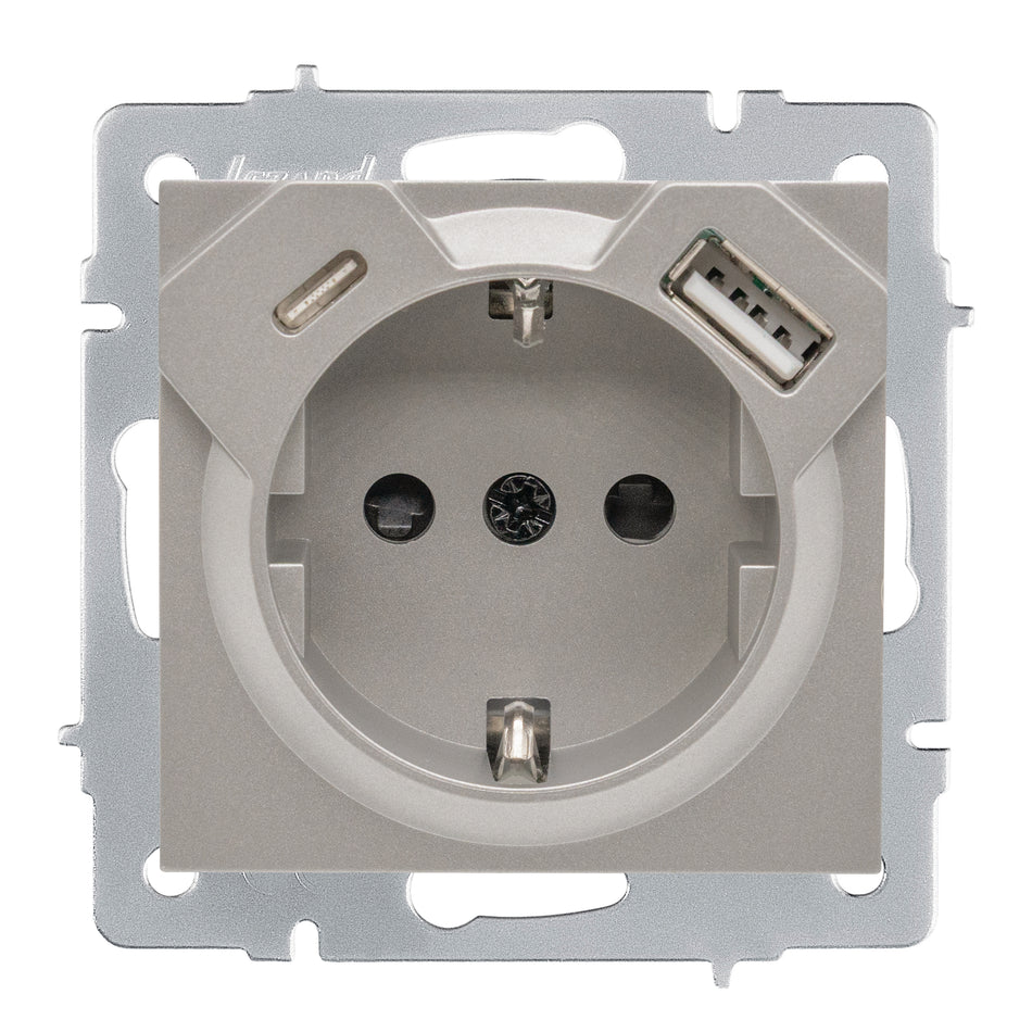Priză USB Type-C gri deschis, gama
