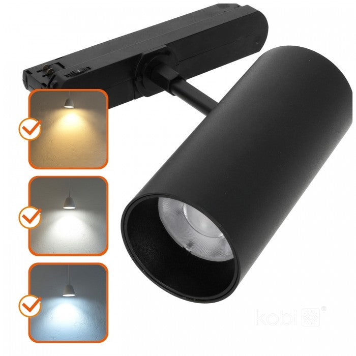 Spot LED pe șină 20W 3CCT 36° negru NEXTRACK CORE, Kobi
