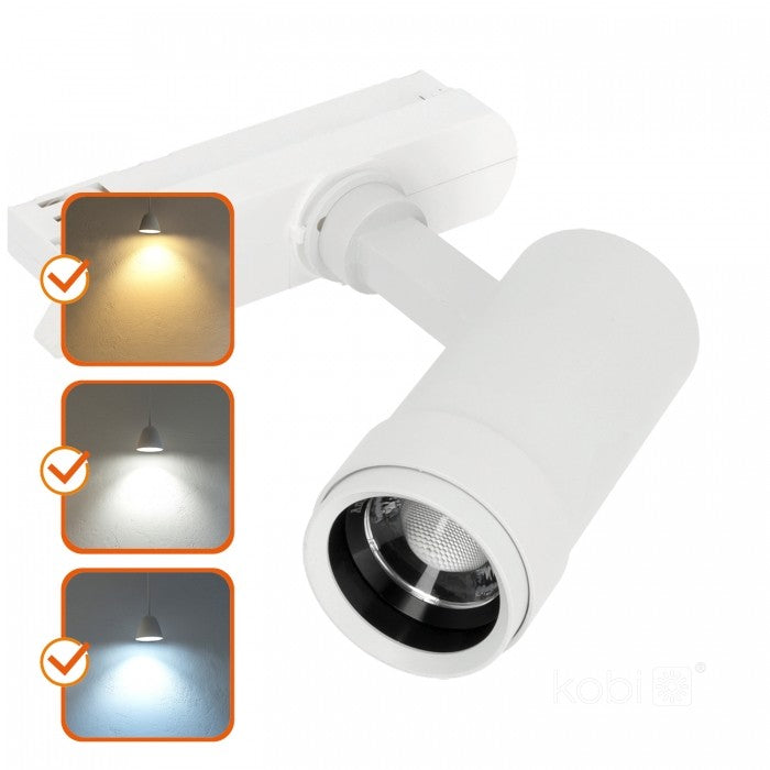 Spot LED pe șină 20W 3CCT 30-60° alb NEXTRACK VISION, Kobi
