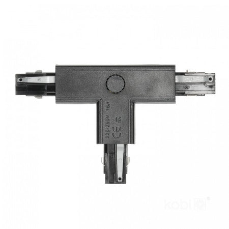 Conector T DREAPTA pentru șină cu 3 circuite negru NEXTRACK, Kobi