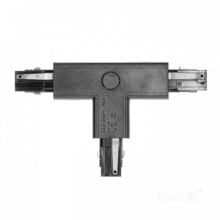 Conector T DREAPTA pentru șină cu 3 circuite negru NEXTRACK, Kobi