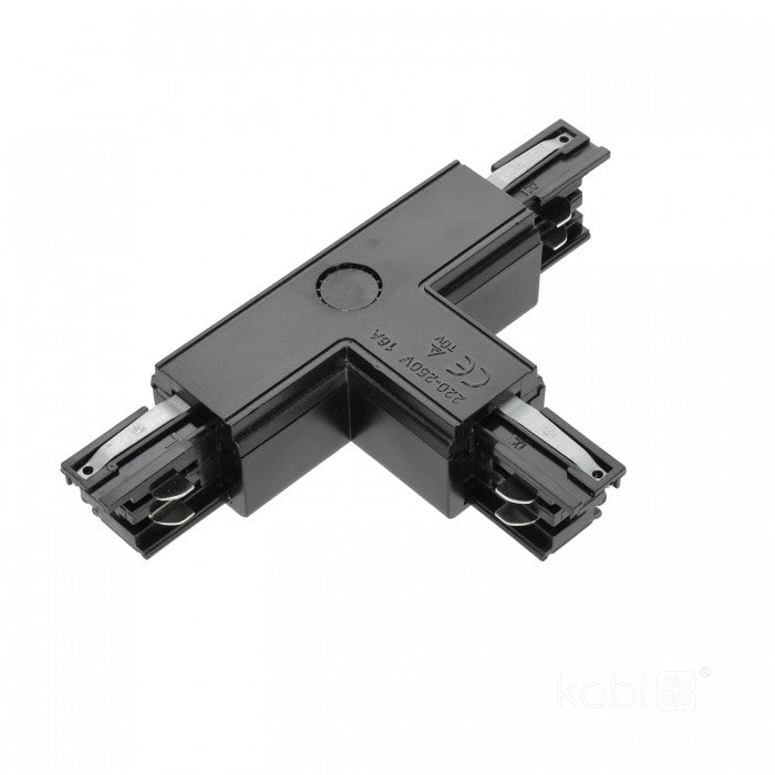 Conector T DREAPTA pentru șină cu 3 circuite negru NEXTRACK, Kobi
