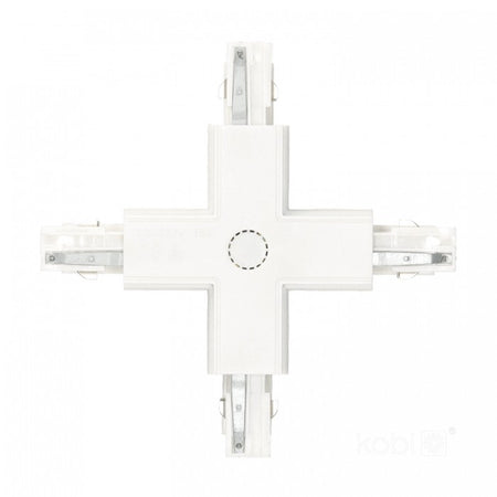 Conector X pentru șină cu 3 circuite alb NEXTRACK, Kobi