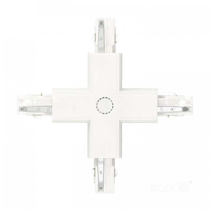 Conector X pentru șină cu 3 circuite alb NEXTRACK, Kobi