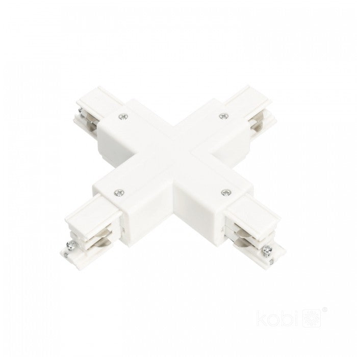 Conector X pentru șină cu 3 circuite alb NEXTRACK, Kobi