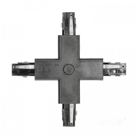 Conector X pentru șină cu 3 circuite negru NEXTRACK, Kobi