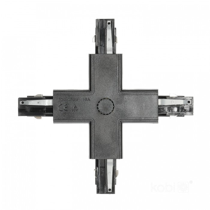 Conector X pentru șină cu 3 circuite negru NEXTRACK, Kobi