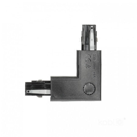 Conector L STÂNGA pentru șină cu 3 circuite negru NEXTRACK, Kobi