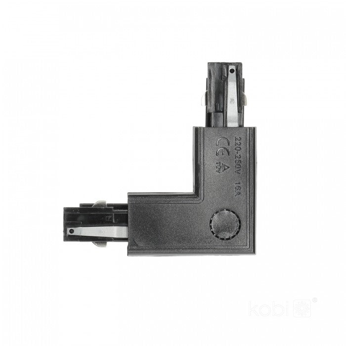 Conector L STÂNGA pentru șină cu 3 circuite negru NEXTRACK, Kobi