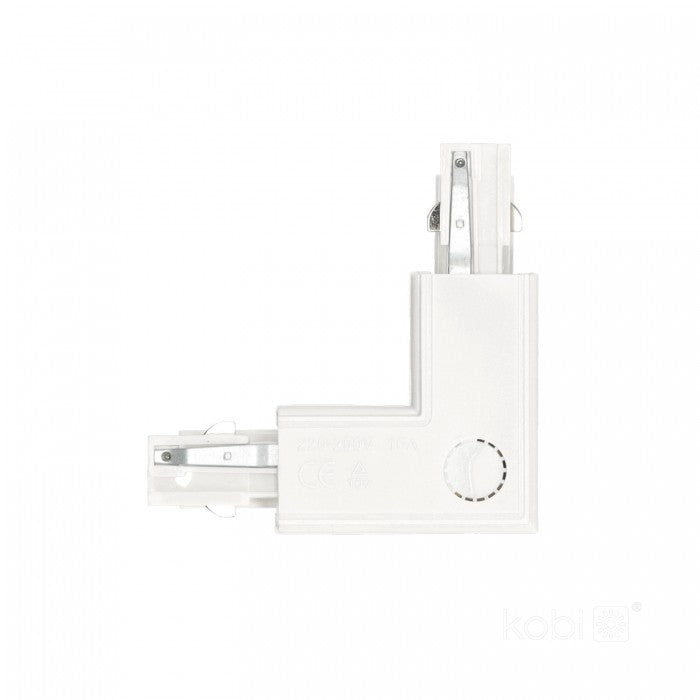Conector L DREAPTA pentru șină cu 3 circuite alb NEXTRACK, Kobi