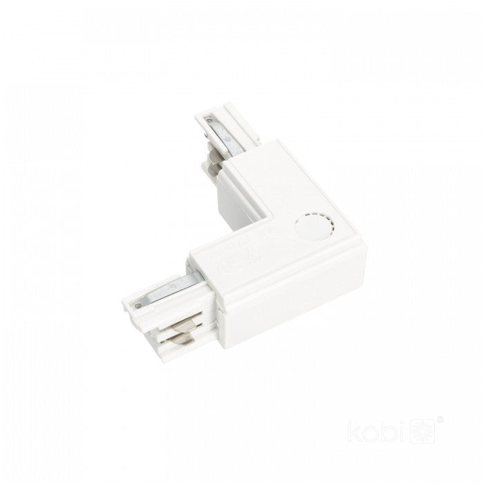 Conector L DREAPTA pentru șină cu 3 circuite alb NEXTRACK, Kobi
