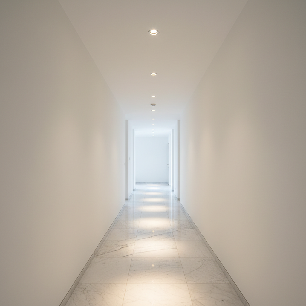 Hol modern iluminat cu spoturi LED încastrate SIGARO CIRCLE PT Kobi