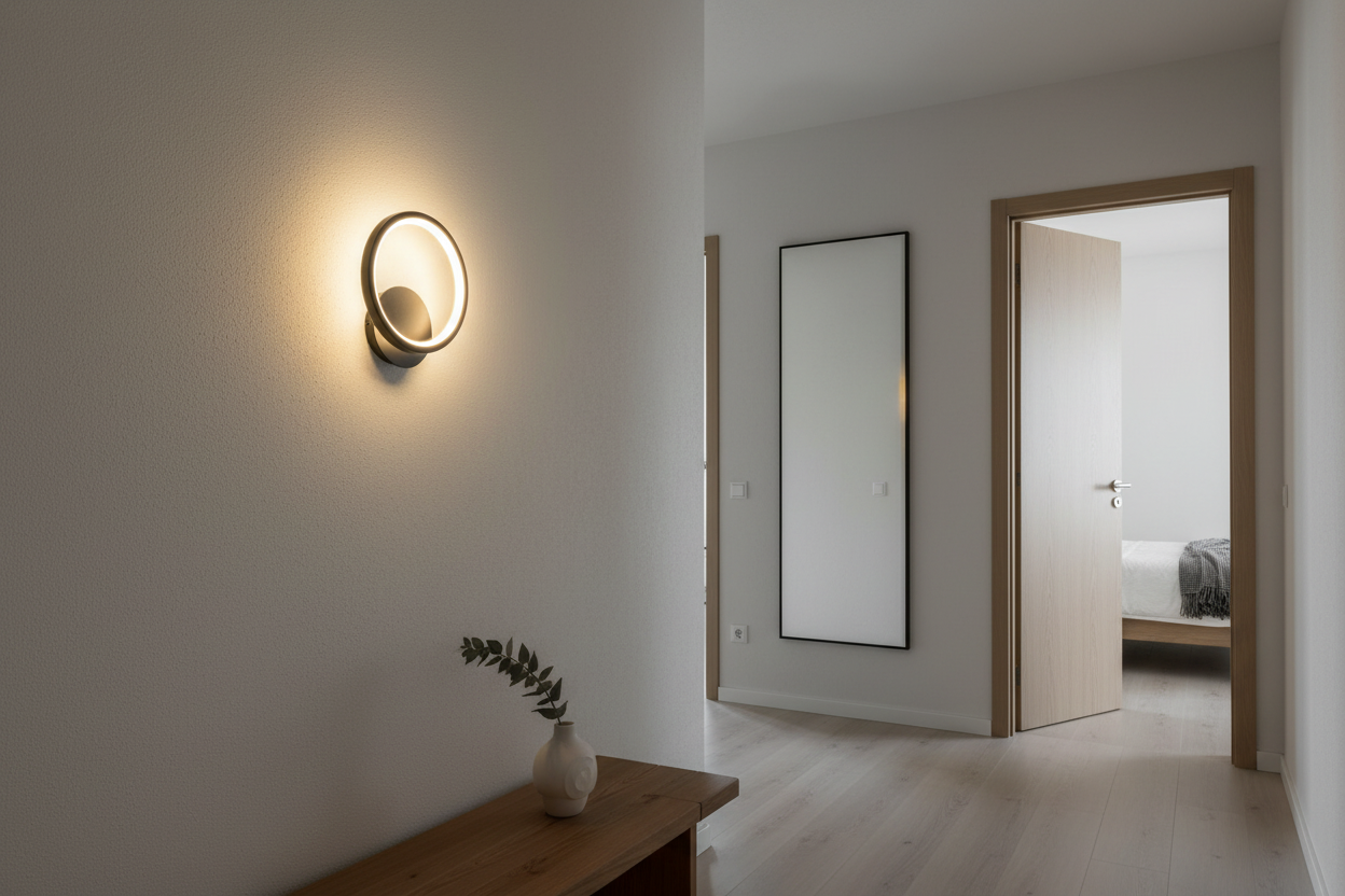 Aplică LED Aura în context interior minimalist