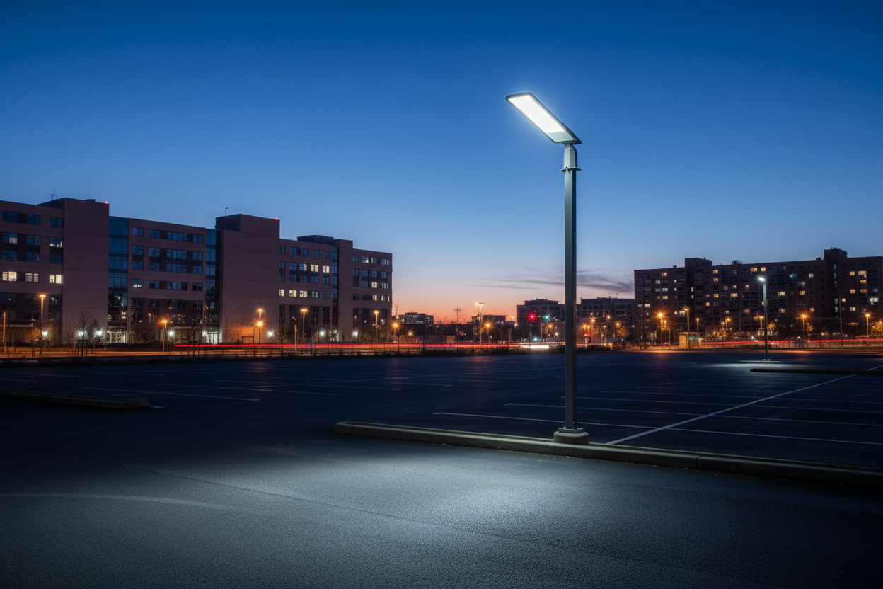 Corp iluminat stradal LED DOB Homelight în context exterior