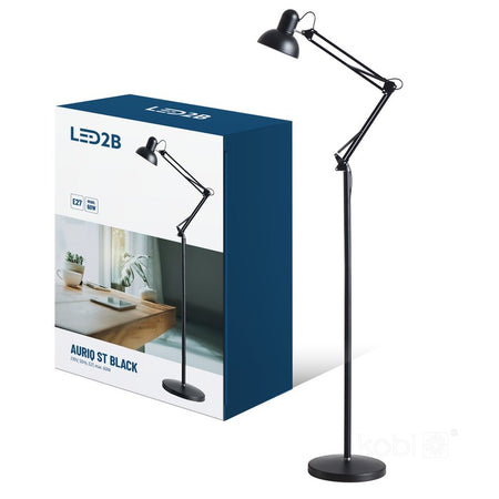Lampă de podea AURIQ ST 1xE27 neagră, Kobi
