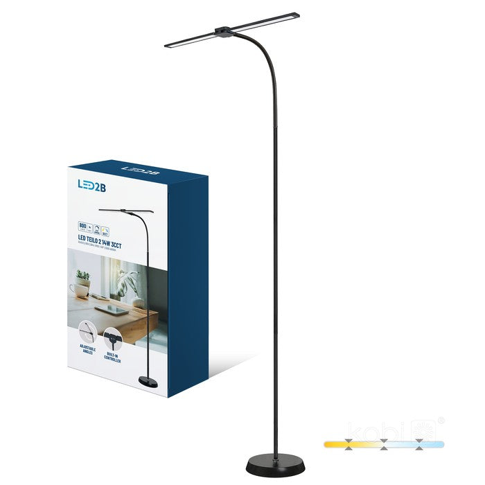 Lampadar LED TEILO2 14W 3CCT negru, Kobi