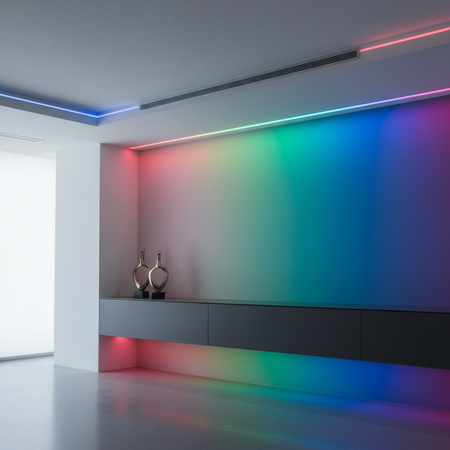 Bandă LED RGB 24V cu iluminat multicolor decorativ