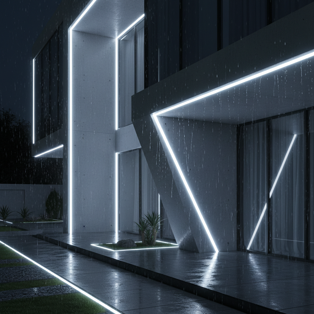 Bandă LED 24V alb rece 6400K IP65 pentru aplicații exterioare arhitecturale