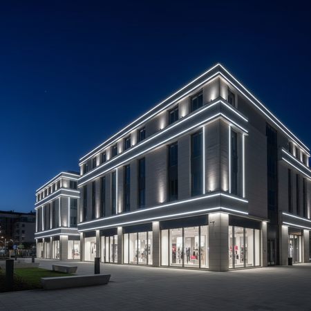Bandă LED 24V alb neutru 4000K IP65 pentru spații comerciale exterior