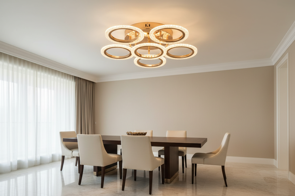 Lustră LED Bright în context interior elegant