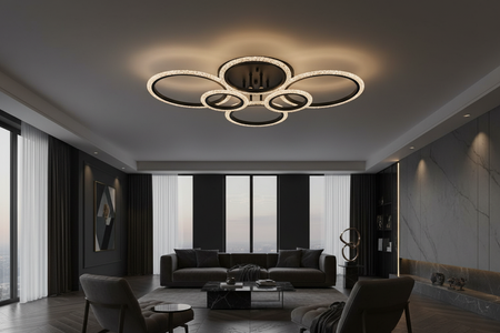 Lustră LED Lumia în context interior elegant