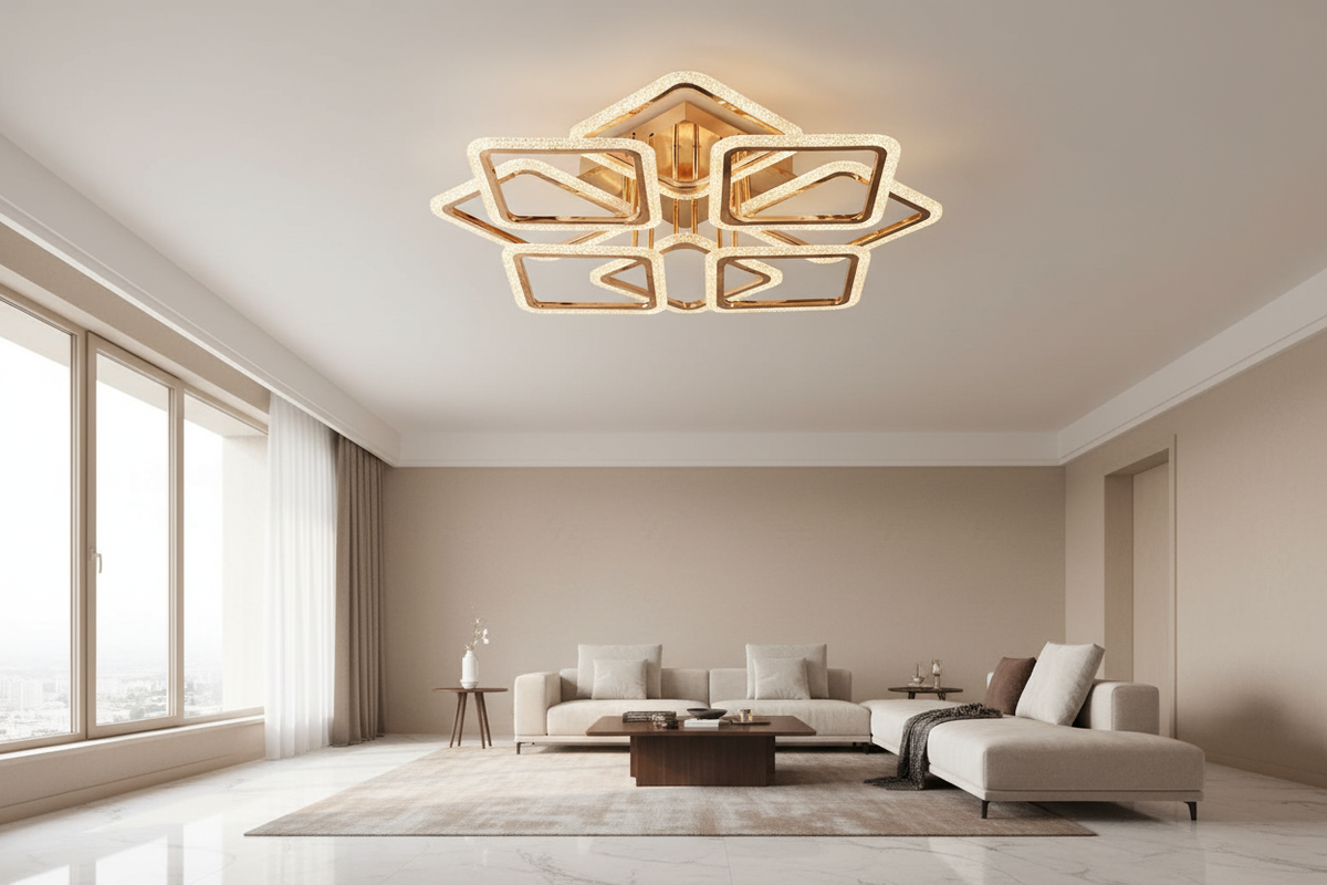 Lustră LED Veil în context interior elegant