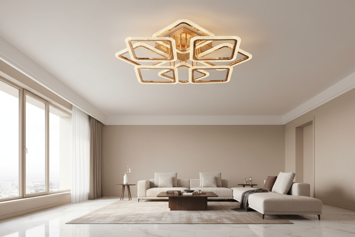 Lustră LED Veil în context interior elegant
