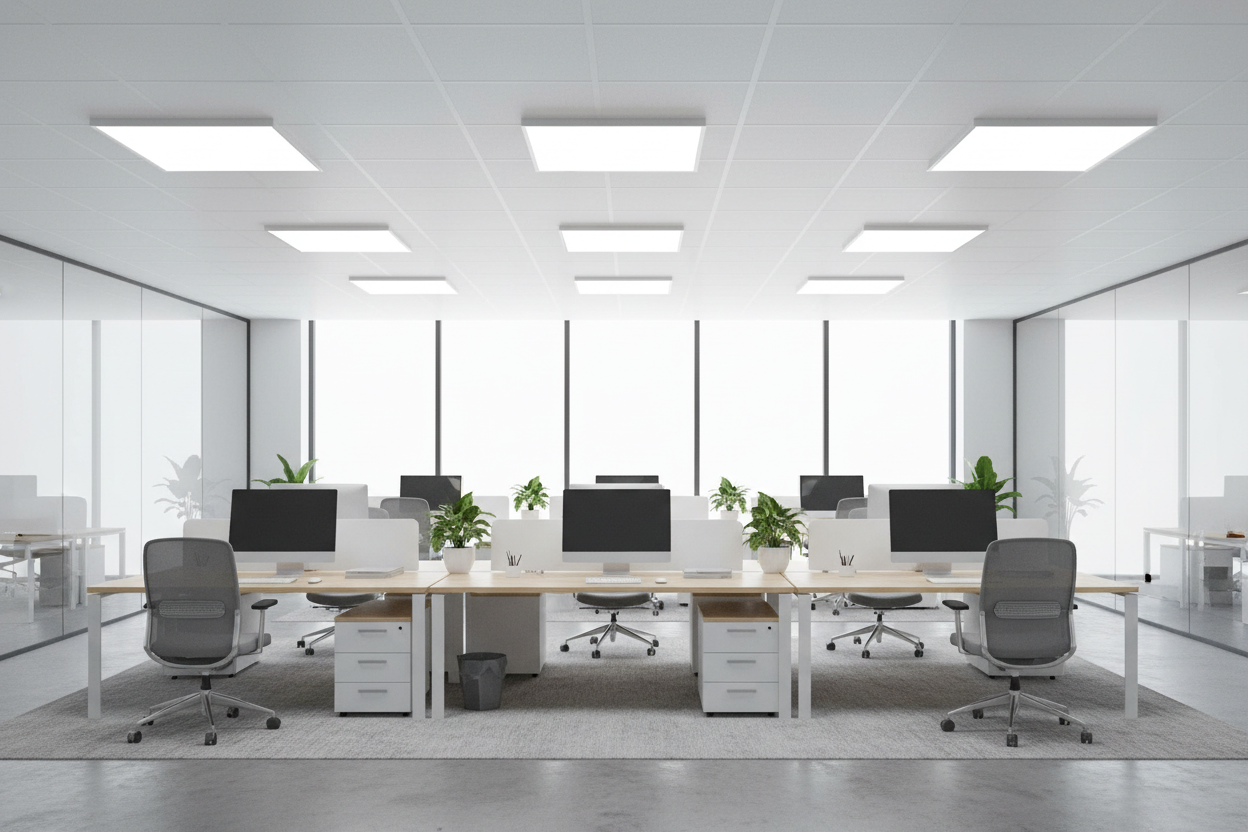 Panou LED backlit Solentis - context birou modern
