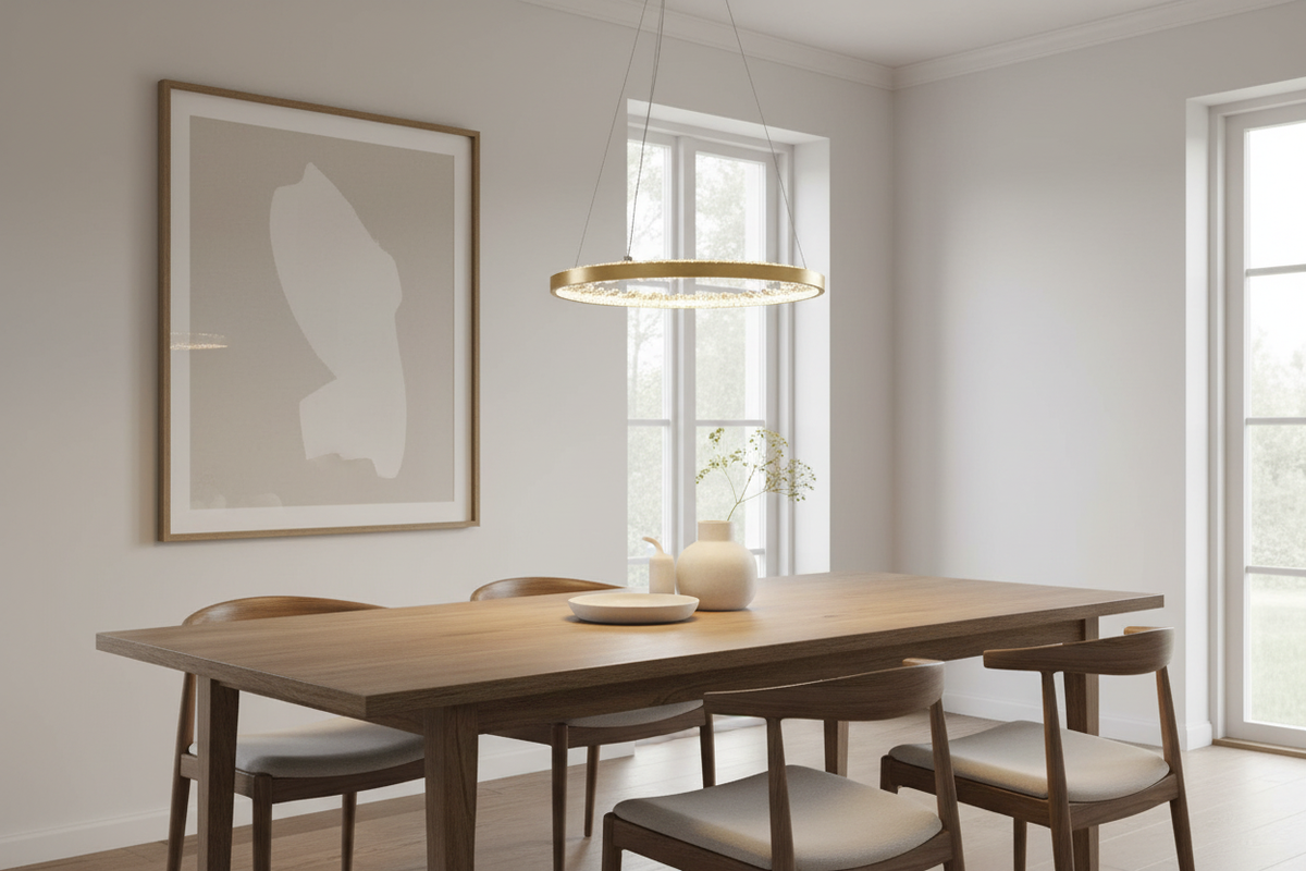 Pendul LED Linea în context dining