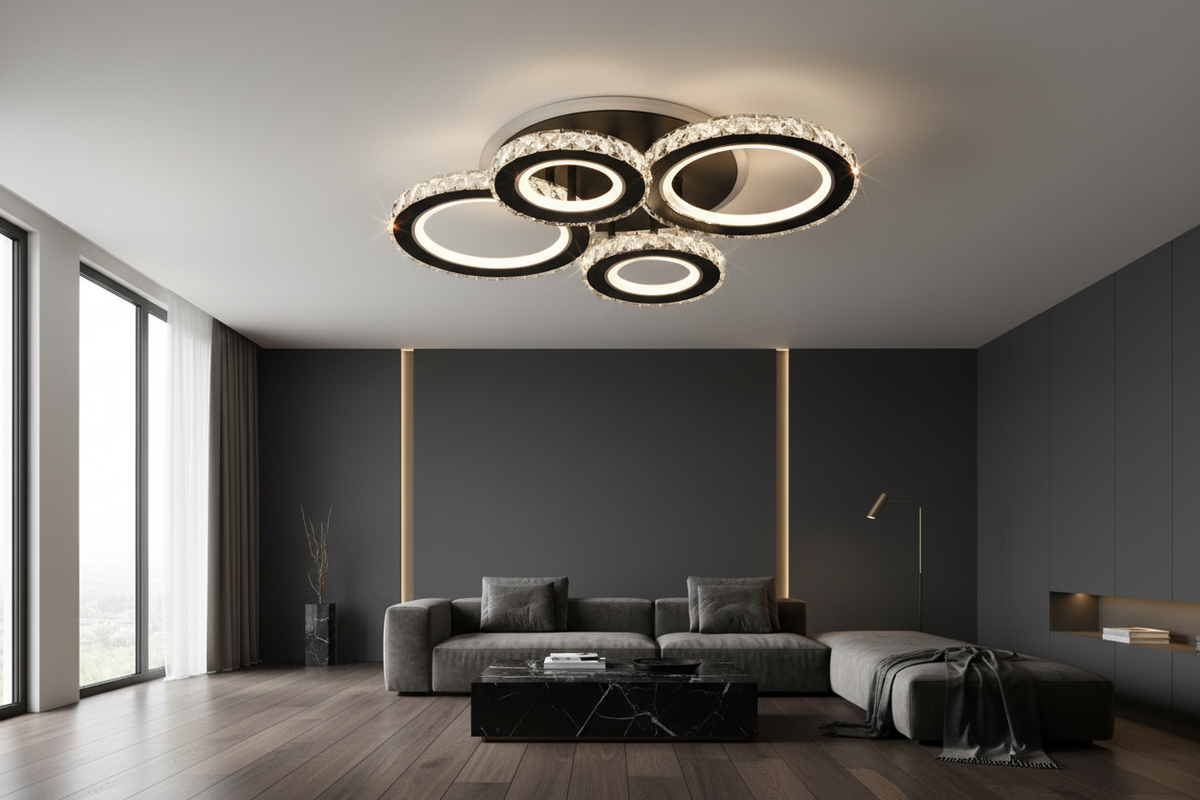 Plafonieră LED Echo în context interior elegant